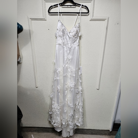 Lulus Profound Elegance Ivory 3D Floral Embroidered Maxi Dress XL Wedding Party - Picture 8 of 14